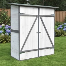 Gartenhaus Gartenschrank Gerätehaus XXL Geräteschuppen Weiß/Grau Holz