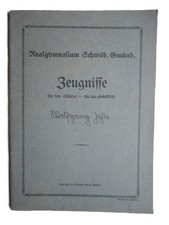 Schulzeugnisse für Wolfgang