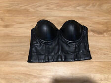 Corsage S schwarz angenehm weiches Kunstleder trägerlos rutschemmend