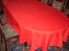 schöne große ovale Tischdecke ca.165x300 cm Tafeltuch Baumwollsatin rot Schweiz