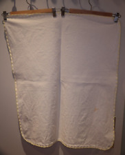 Vintage Baby Wickelunterlage Auflage weiß Häkelsaum gelb * Mehrweg Dachbodenfund