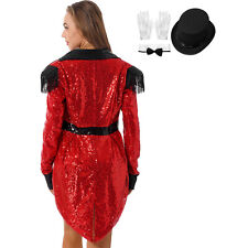 Damen Kostüme Magie Outfit Cosplay Weihnachten Sexy Mantel Funkelnd Anzug Bogen