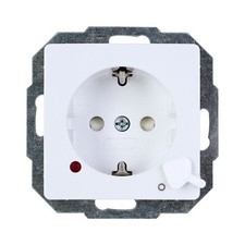 Steckdose mit Schalter arktisweiß 16A 230V Unterputz Kopp Paris HK05 (136702010)