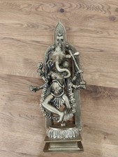 Große tanzende Ganesha Figur, massiv Messing 