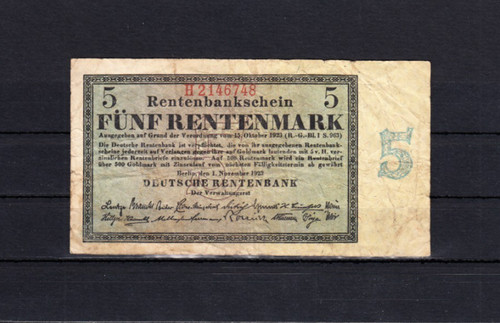 Rentenmark 11 1923 kn - 5, v.
