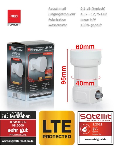 Lnb single 1db opticum - single, 0,1db