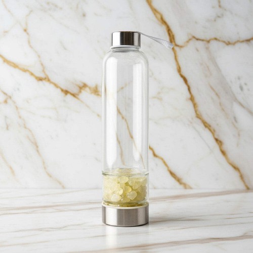 Citrin trinkflasche silber - citrin,