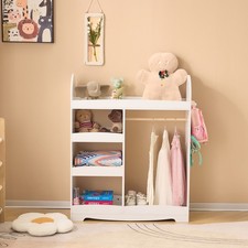 Kleiderschrank mit Kleiderständer Kinderregal holz für Kinderzimmer Aufbewahrung