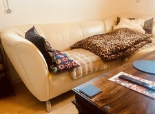 Preis gesenkt: Verkaufe geliebtes Wapiti-Leder Sofa, creme, Breite 240 cm