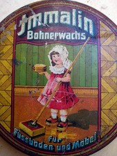 Blechdose Deckel Immalin Bohnerwachs ähnl. Blechschild alt Werbung Deko 