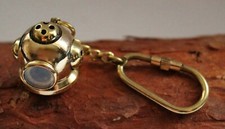 Maritimer Schlüsselanhänger Taucherhelm ca. 9 cm Messing