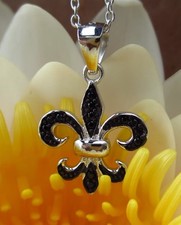 KX französische Lilie Fleur de Lis  Anhänger mit Kette Silber 925