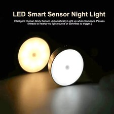 LED Nachtlicht Smart Sensor Magnetische Saugkraft Kabellos Einsatz Weich Leuchten Lampe       