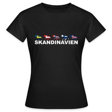 Skandinavien Schweden Norwegen Dänemark Flaggen Elch Urlaub Frauen T-Shirt