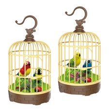 Singing & Chirping Bird in eine Cage Moving Beak und Tail Sound Bird in