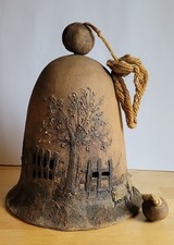 Große Keramikglocke – Handarbeit – 28 cm hoch – rustikale Deko – Unikat