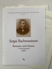 Noten . Rachmaninow. Romanze und Scherzo. 1. Streichquartett.  Stimmen.