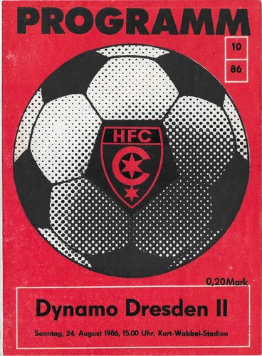 Ddr liga fußballprogramm hfc - ddr,