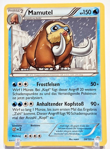 Pokemon karte mamutel - karte,