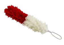 weiß/rot Federbusch - Groß -