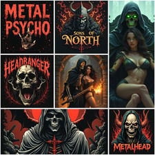 Metal Vinyl Aufkleber Heavy