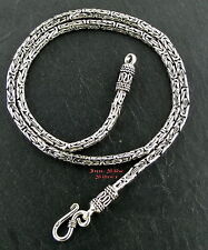 Königskette Original geschwärzt 3mm 50cm Massiv Silber 925 Balikette Balichain