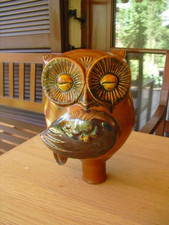 ?  GARTENFIGUR EULE Keramik für STAB, 28 cm x 19 cm, 1100gr. HANDARBEIT,