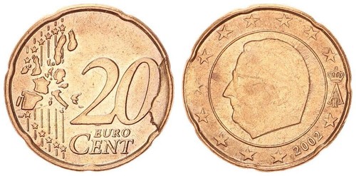 Belgien cent 2002 - belgien, 20