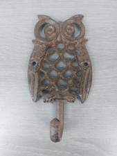 Großen Garderobenhaken aus Gusseisen kaufen Wandhaken Kleiderhaken Eule 16 cm