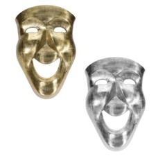Wanddeko Maske 46cm Alu silber