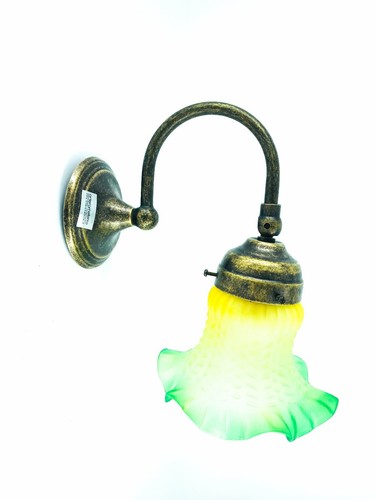 Antique brass wall lamp with - brass,