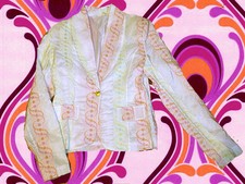 45✪  - 60er 70er Jahre Jacke Tapetenmuster Vintage Hippie Flower Power Gr. S