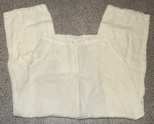 Damen leinenhose sand gummizug - sand,