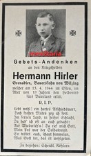 Sterbebild WWII Grenadier