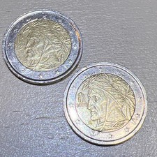 2€ Münze - Dante Alighieri - Italien - 2002 - guter Zustand - zwei Stück im Set