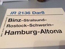 Zuglaufschild IR 2136 Darß