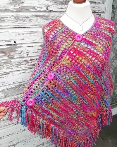 Regenbogen poncho - poncho, *