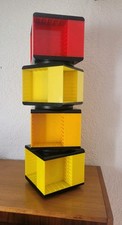 4x  Kassetten Bar Ständer drehbar MC Box Karussell Rondell Würfel Vintage stapel