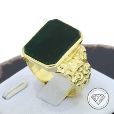 SONDERAKTION WERT 1.190,- Blutjaspis Siegel Ring 585 Gold 14k 14 KT in 58 XXYY
