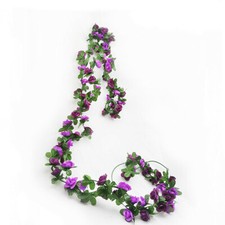 2.5m Blumengirlande Künstliche Rosenranken Hängende Rot Rosen Efeu Hochzeit Deko