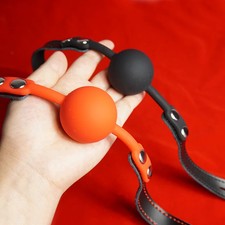 Silikon Mund Gag Ball BDSM Slave Gags Harness Restraints PU Leder Geschirr DE