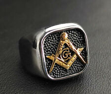 Freimaurer Ring Illuminati Siegel Ring Edelstahl Tribal Spirit Schmuck Biker 33