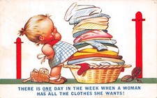 BAMFORTH TEMPEST KIDDY WASHING COMIC POSTKARTE GUT+ SEHR GUT