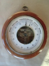 Antik Barometer Luftdruck Wetterglas Jugendstil Holz Glas vintage