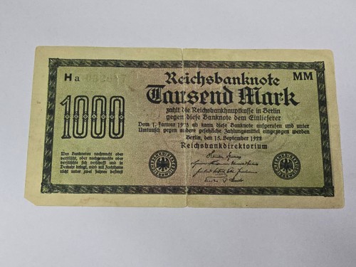 1000 mark 1922 reichsbanknote - 1000,