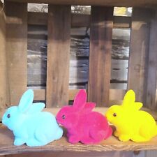 3 x Flock Hase Figur Kantenhocker 10x8 Osterdeko Dekoration Osterdeko Osterhase