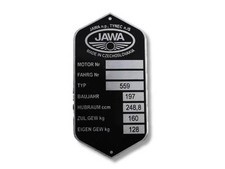 Jawa 559 Typenschild Schild id