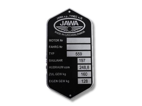 Jawa 559 typenschild schild - jawa,