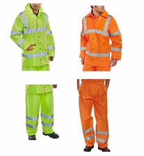 WARNSCHUTZ Set Regenjacke Regenhose gelb orange Warnschutzjacke Warnhose S - 6XL