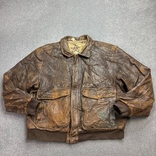 Leder Fliegerjacke Erwachsene Large braun Flieger Militär USA Bomber Flight Herren*